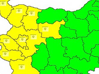 Жълт код за сняг в Западна България